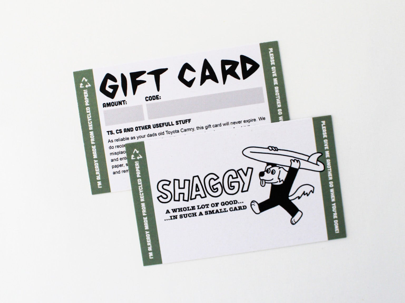 PHYSICAL GIFT CARD - Shaggy